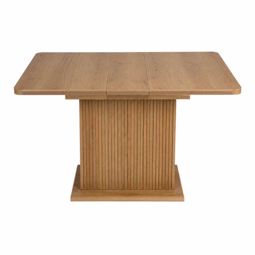 Table à manger extensible en chêne naturel rectangulaire 160-200 x 90 x 75 cm