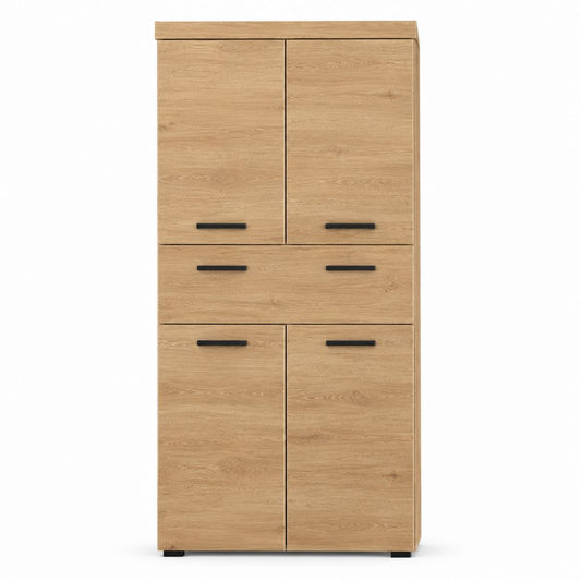 Armoire de salle de bain chêne clair en panneaux de particules 80 x 35 x 180 cm