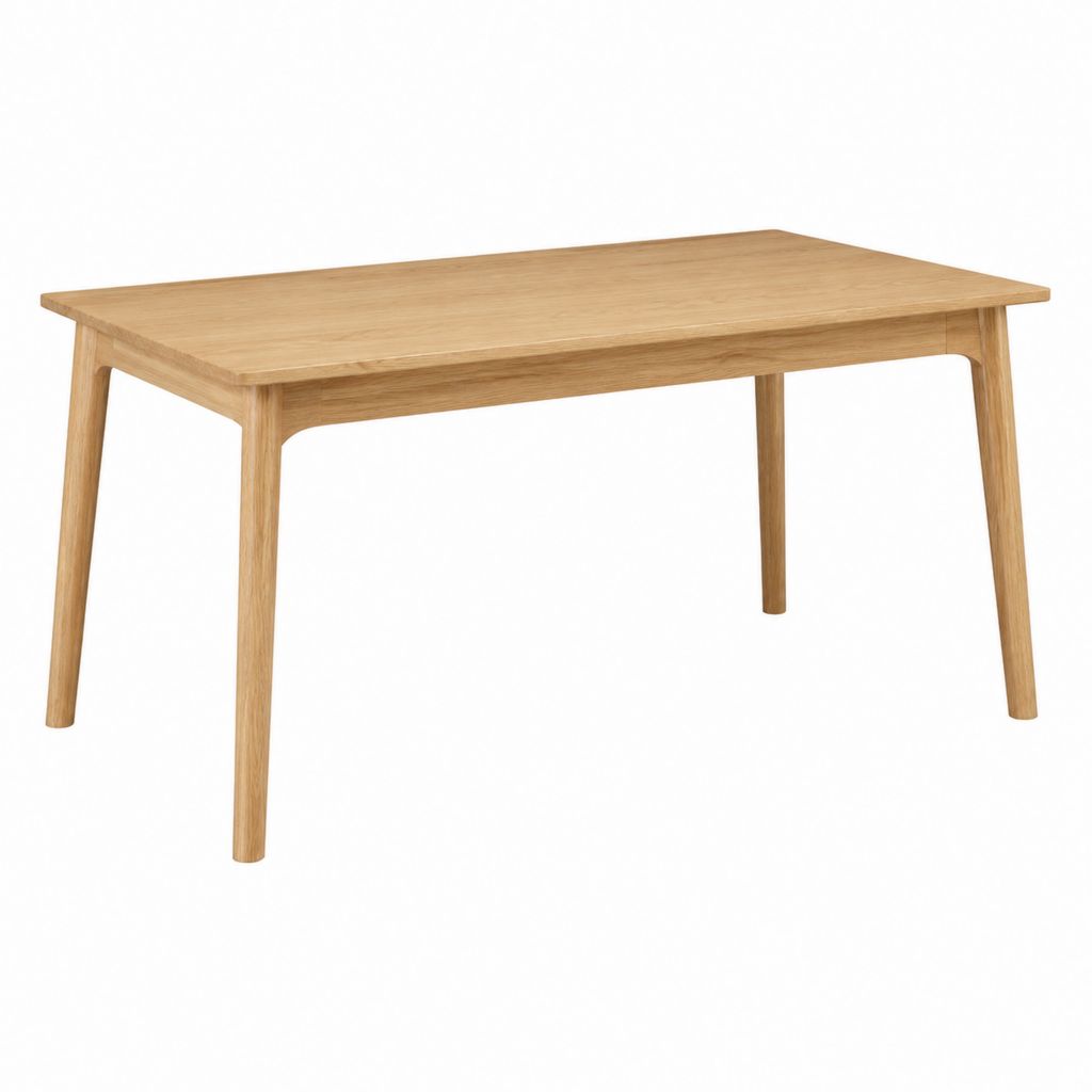 Table à manger rectangulaire en chêne massif naturel 140 x 80 x 75 cm
